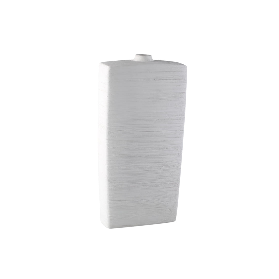 Janettee White rectangle shaped ceramic bottle L PTMD