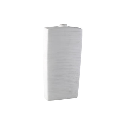 Janettee White rectangle shaped ceramic bottle L PTMD