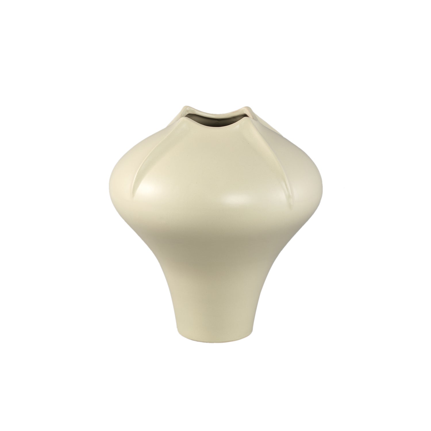 Ginos Cream Matt Ceramic Organic Bulb Vase L PTMD