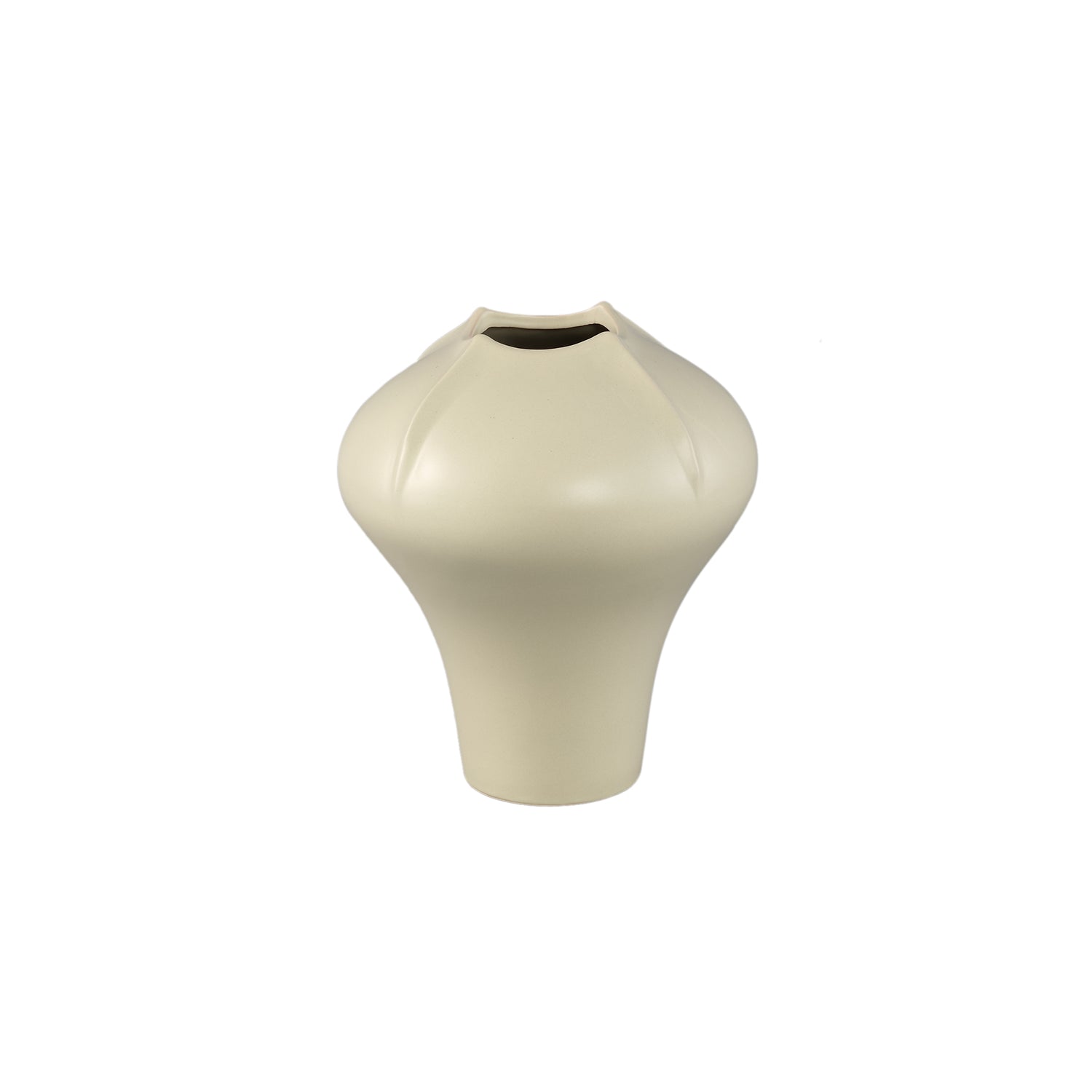 Ginos Cream Matt Ceramic Organic Bulb Vase S PTMD