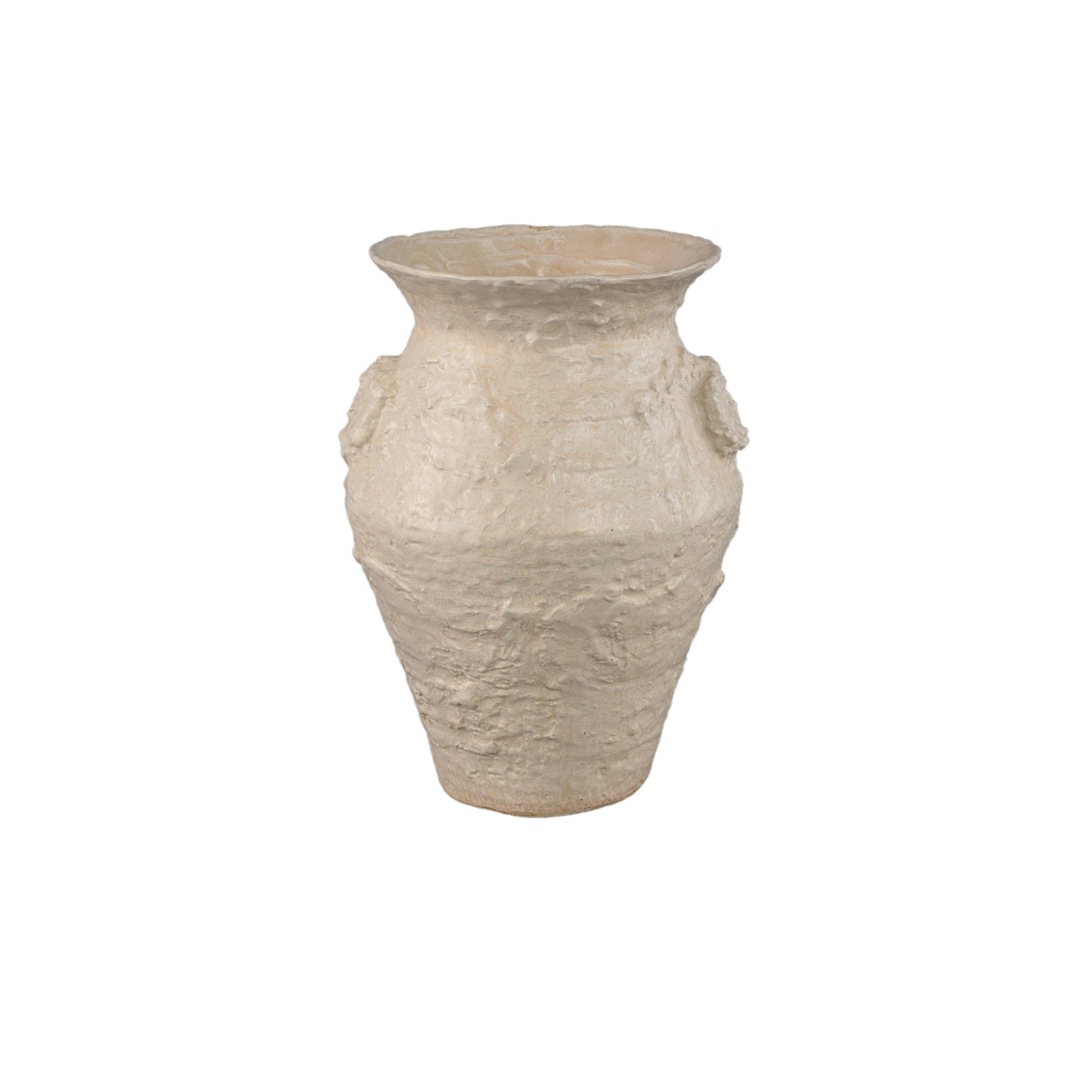 Pot Leandra Beige Ronde Keramische Ruwe Structuur Medium PTMD