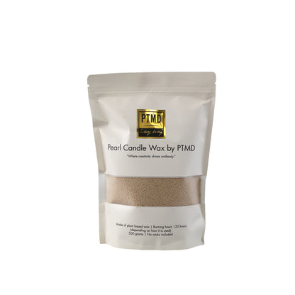 PTMD Pearl Candle Wax 500 gram beige + Candle Wax Wick Box