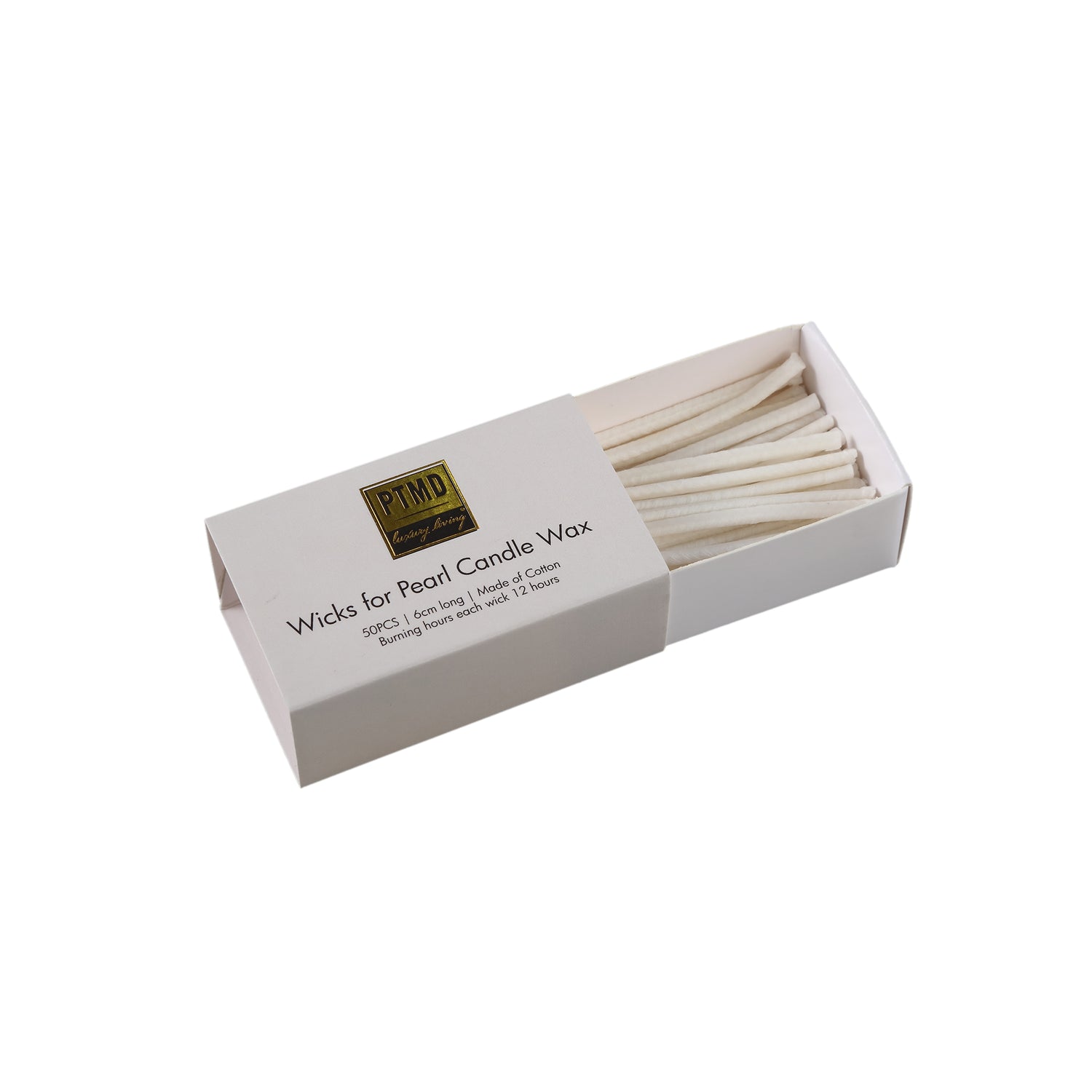 Pearl Candle Wax Wick Box 50 stuks 6cm lang PTMD