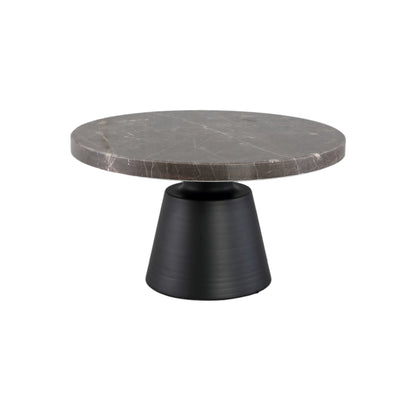 Taartplateau Bridgere Grijs Marmer Display Op Metalen Voet PTMD