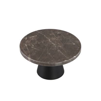Taartplateau Bridgere Grijs Marmer Display Op Metalen Voet PTMD