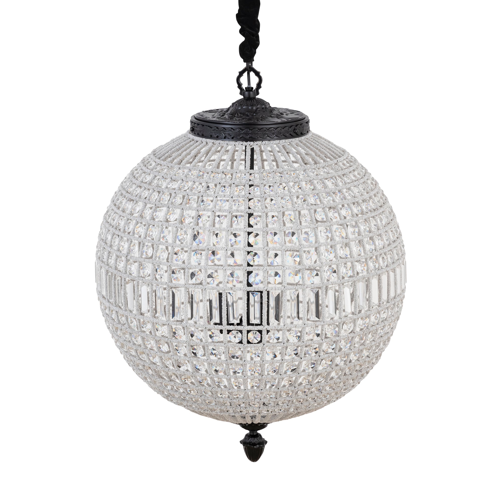 Jaris Crystal Hanging Ball Chandelier Lamp L 	65x65x85cm PTMD