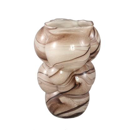 Arenda Cream Solid Glass Vase Marble Finsh Bulbs Large PTMD