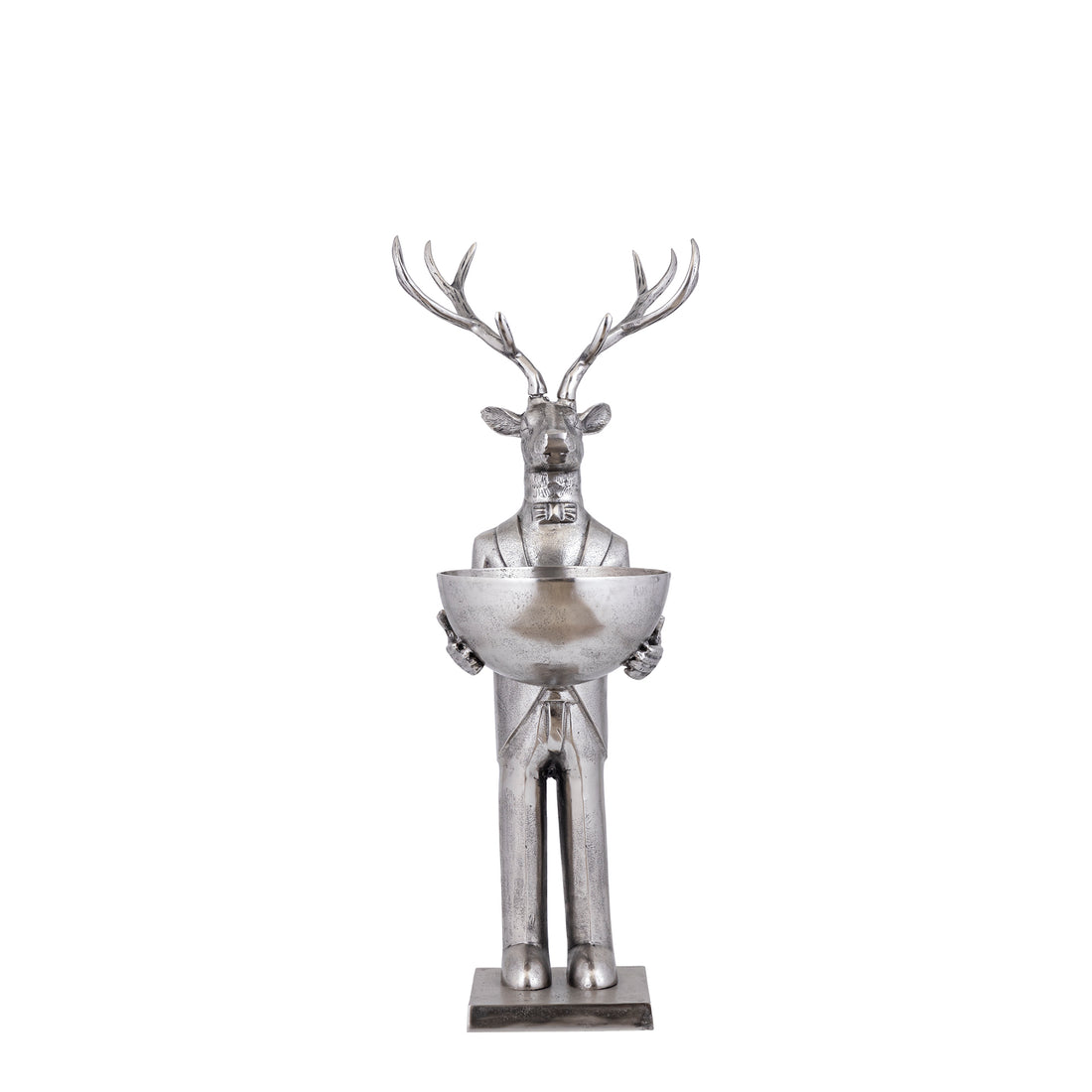 Rendier Beeld met Schaal Gun Metal 109cm Small PTMD