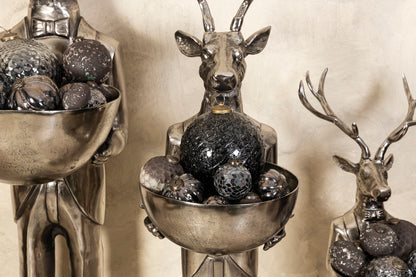 Rendier Beeld met Schaal Gun Metal 109cm Small PTMD