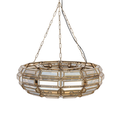 Thyro Antique Brass Glass Amber Donut Lamp PTMD