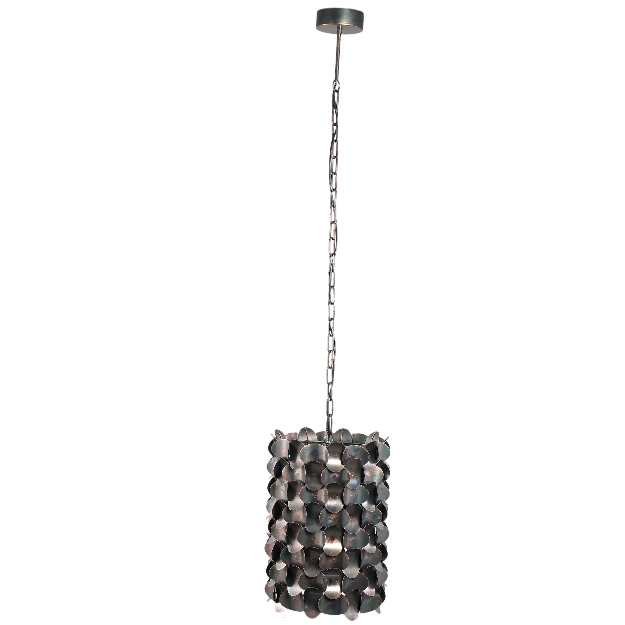Jaye Black Iron Hanging Lamp Circle Pattern Wide PTMD
