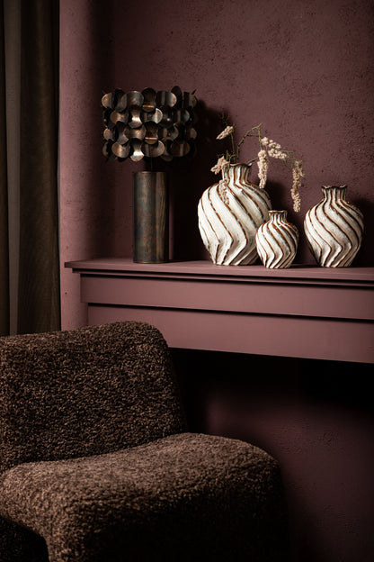 Jaye Black Iron Table Lamp Bended Circle Pattern PTMD