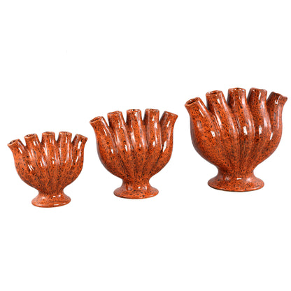 Gylian Orange Tubes Shaped Ceramic Vase L 33 x 17.5 x 30cm PTMD