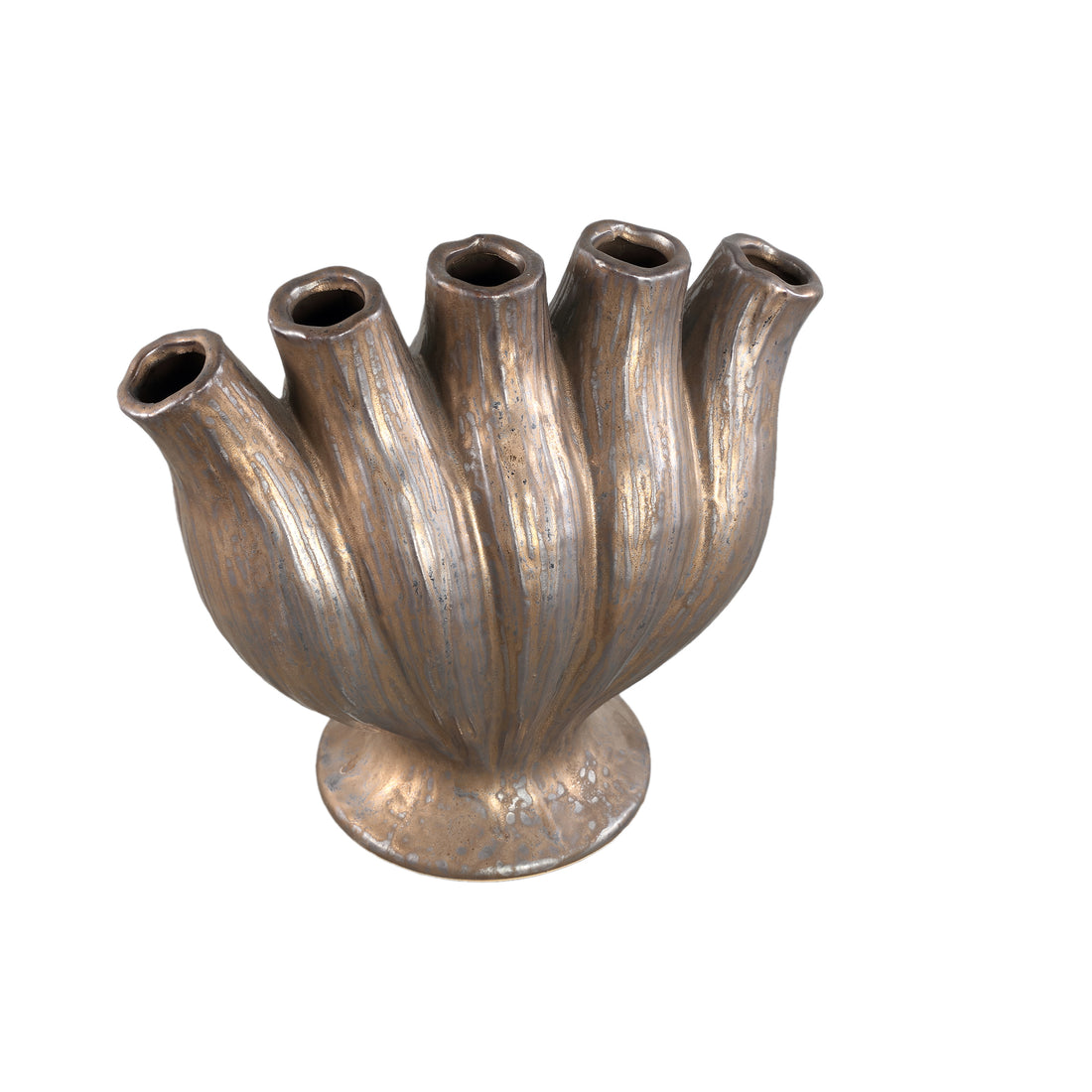 Gylian Bronze Tubes Shaped Ceramic Vase L 33x17.5x30cm PTMD