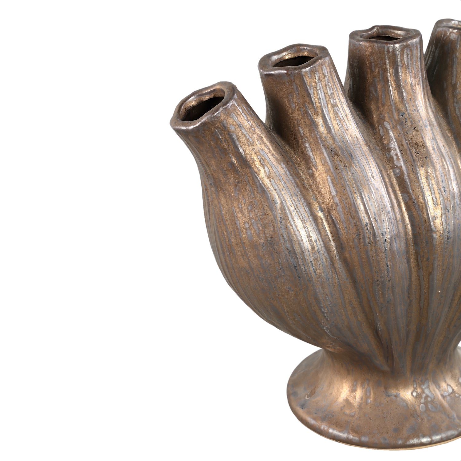 Gylian Bronze Tubes Shaped Ceramic Vase L 33x17.5x30cm PTMD