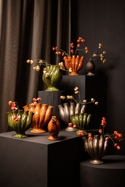 Gylian Bronze Tubes Shaped Ceramic Vase L 33x17.5x30cm PTMD