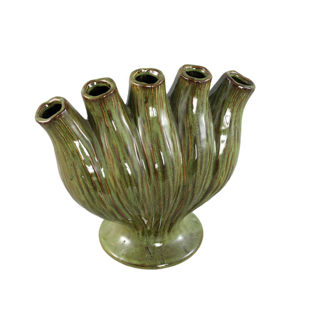 Gylian Green Tubes Shaped Ceramic Vaas L 33x 17.5x 30cm PTMD