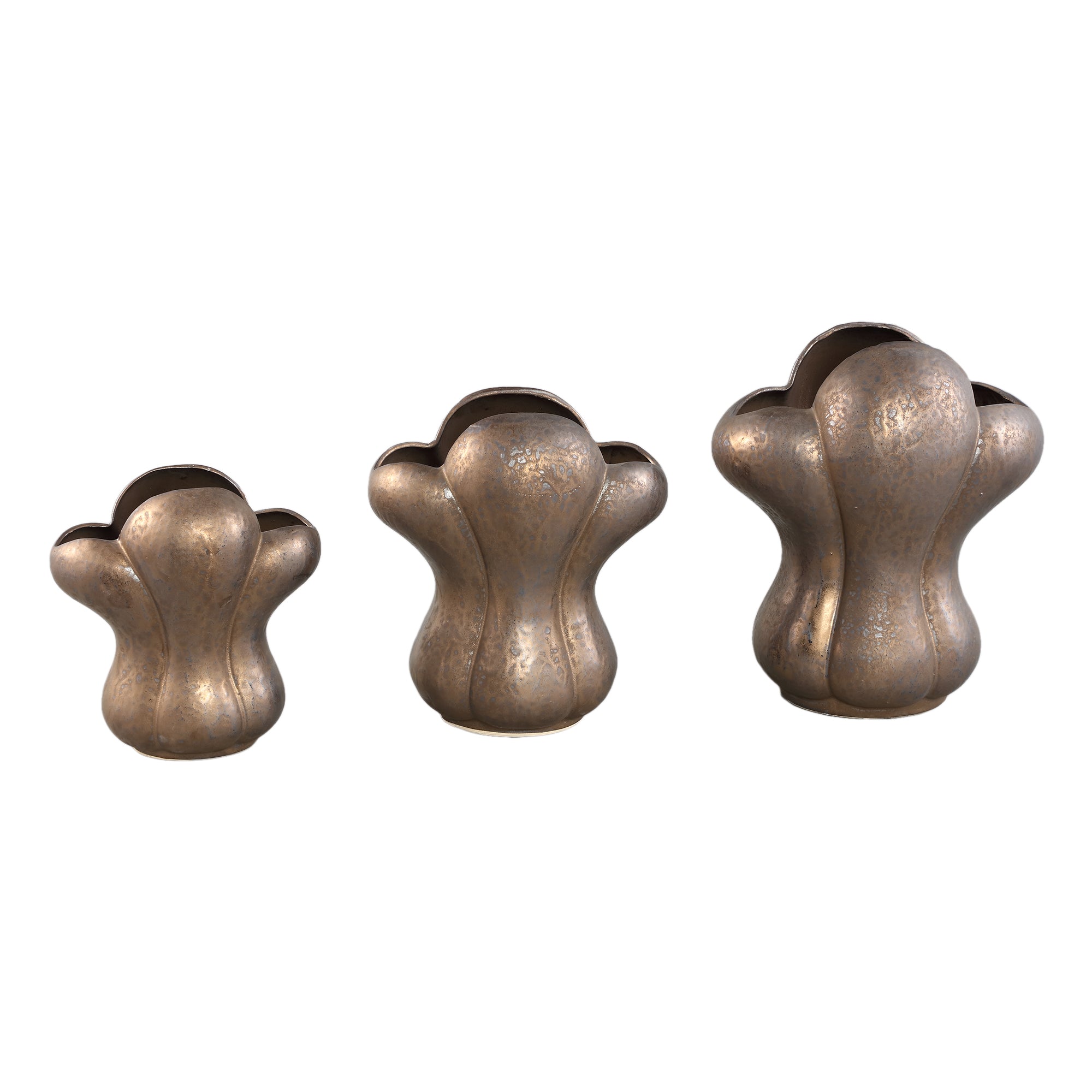 Mellie Bronze France Lily Flower Ceramic Vase M 26.x18x29cm PTMD