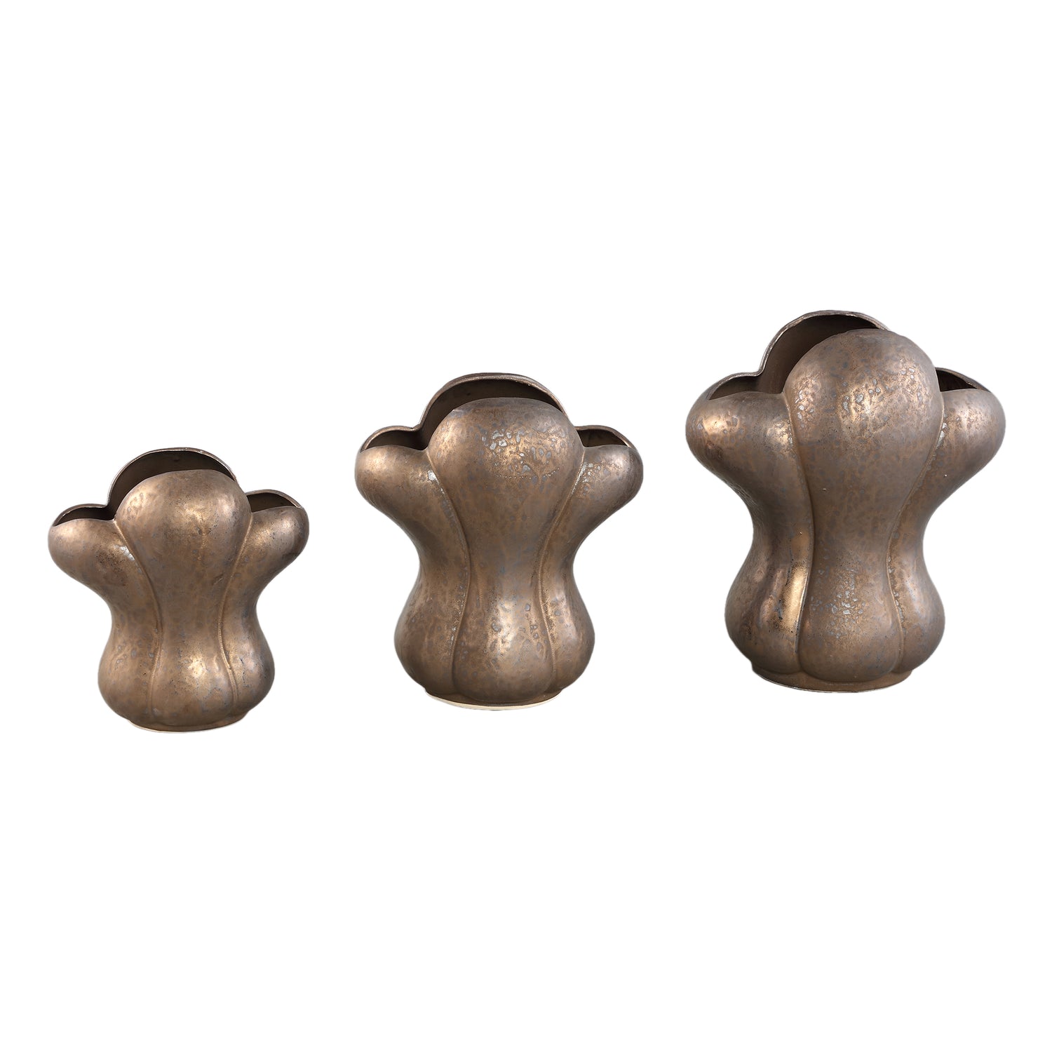 Mellie Bronze France Lily Flower Ceramic Vase L 29x22.0x33.5cm PTMD