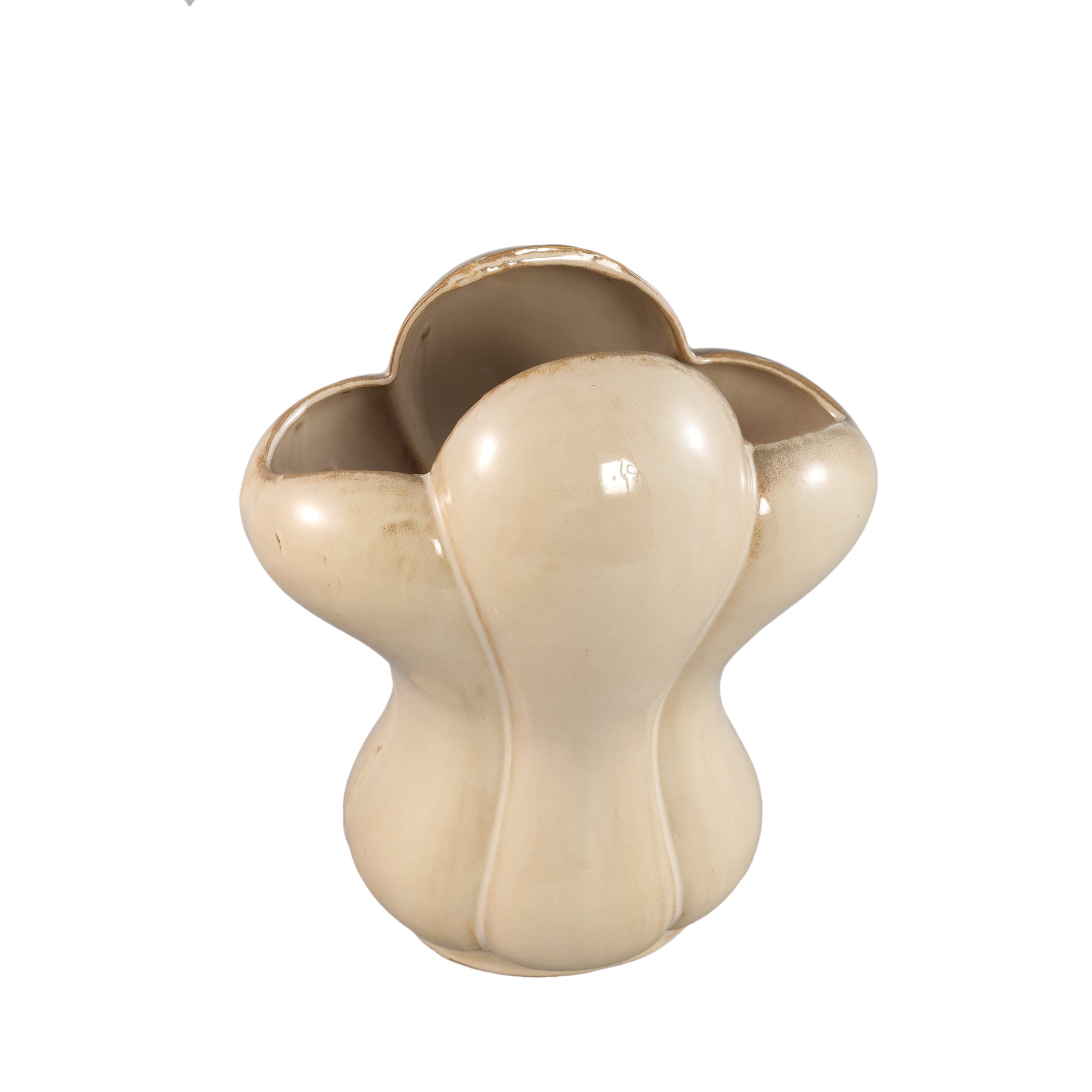 Mellie Cream France Lily Flower Ceramic Vase L 29x22x33,5cm PTMD