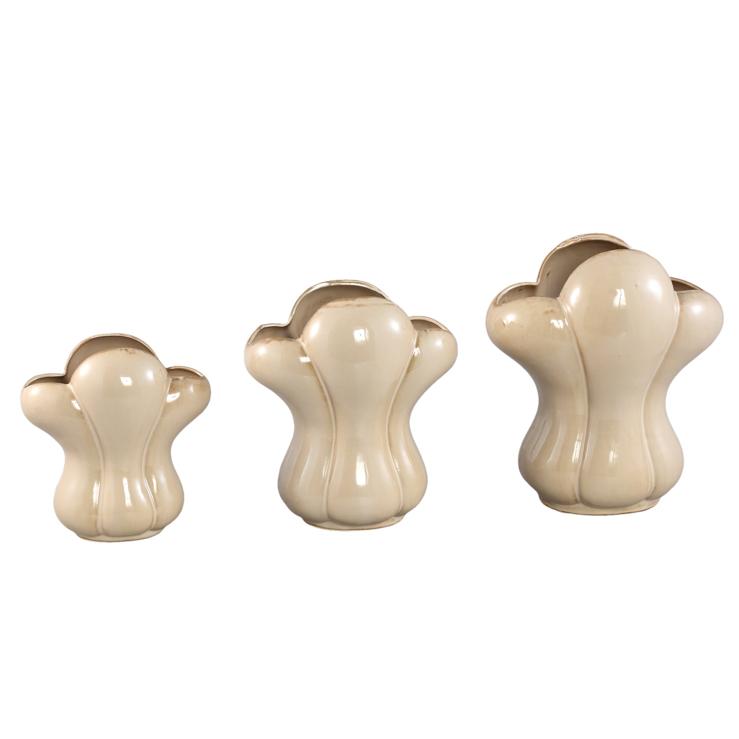Mellie Cream France Lily Flower Ceramic Vase L 29x22x33,5cm PTMD