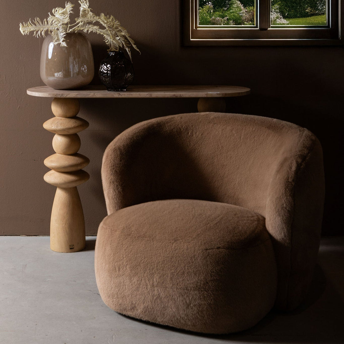 Fautieuil Aphrodite Mocca Fur PTMD