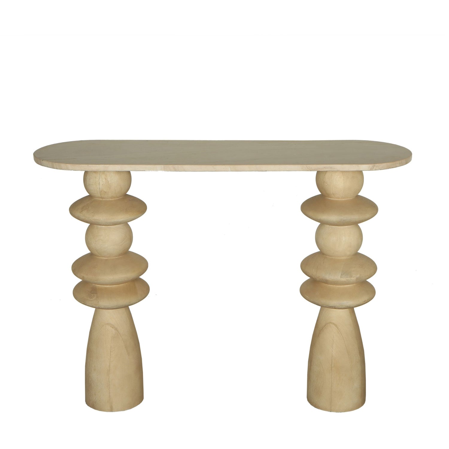Sidetable Callain Natural Mango Wood  Marble Ovaal PTMD