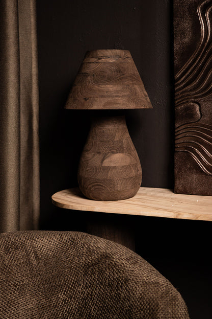 Tafellamp Peake Bruin Mangohout Small PTMD