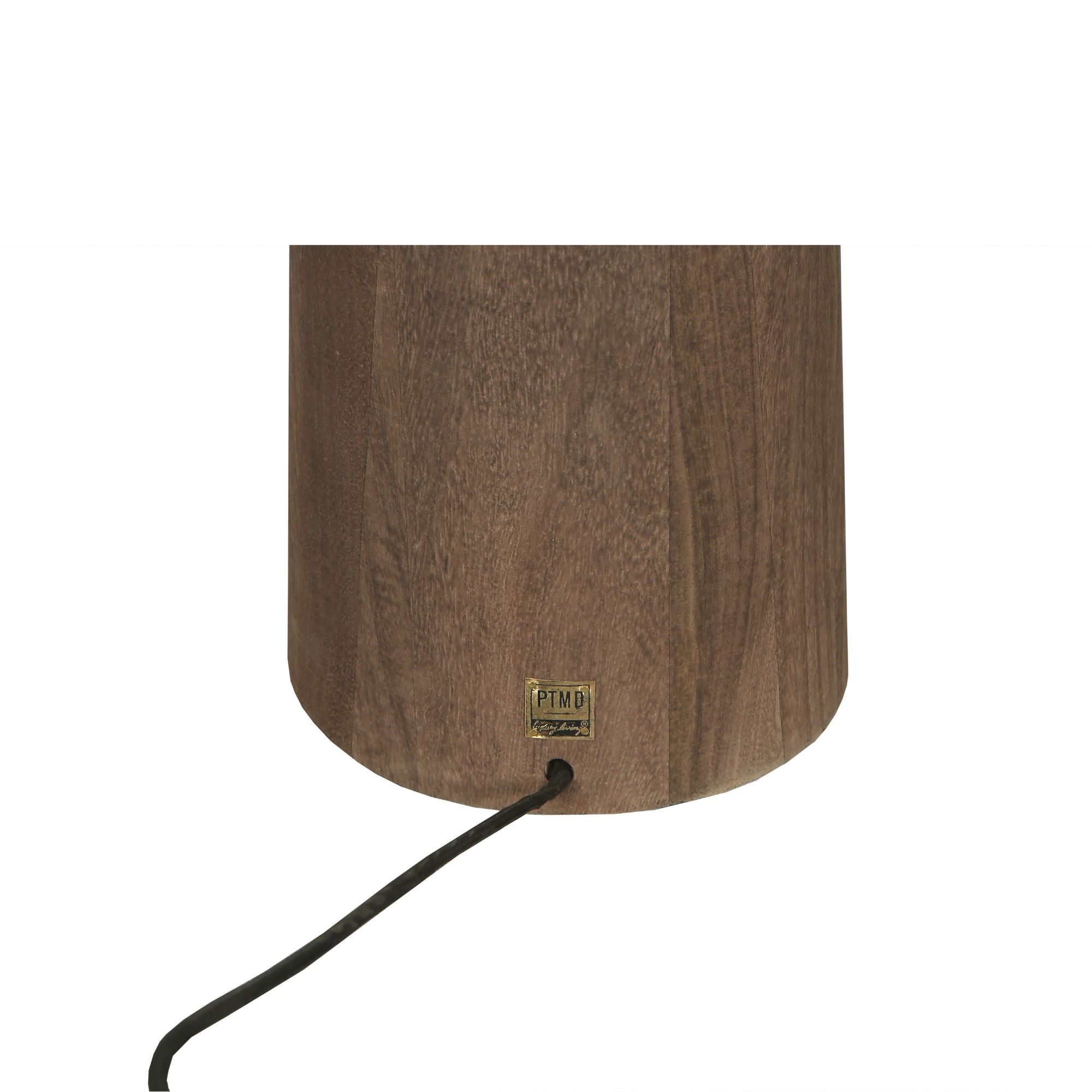 Vloerlamp Elaine Bruin Mango Hout Rond Base H130cm PTMD
