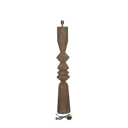 Vloerlamp Elaine Bruin Mango Hout Rond Base H130cm PTMD
