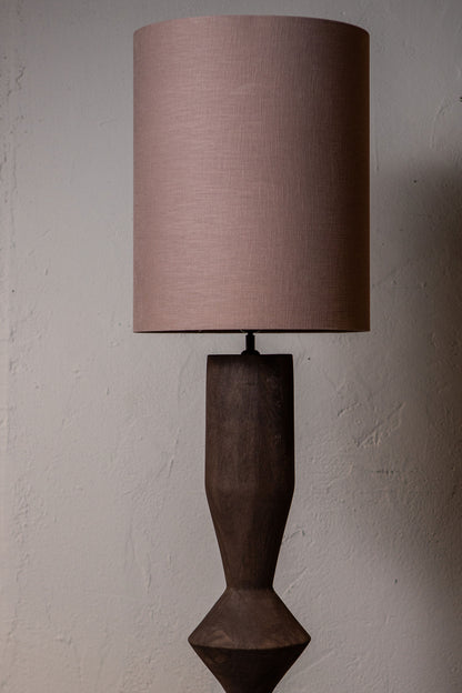 Vloerlamp Elaine Bruin Mango Hout Rond Base H130cm PTMD