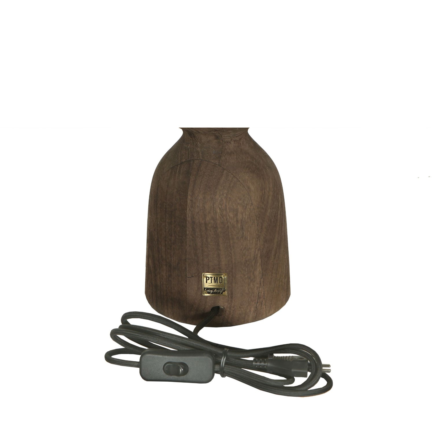 Tafellamp Elaine Bruin Mango Hout Rond Base PTMD