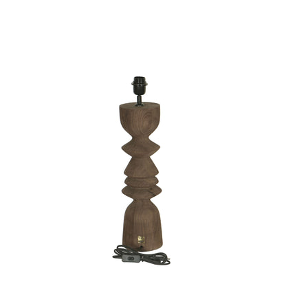 Tafellamp Elaine Bruin Mango Hout Rond Base PTMD