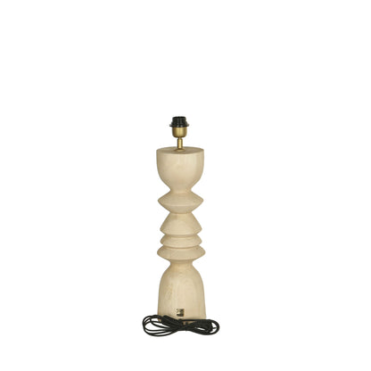 Tafellamp Elaine Naturel Mango Hout Rond Base PTMD