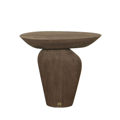 Harshad Brown Mango Wood Side Table Organic PTMD