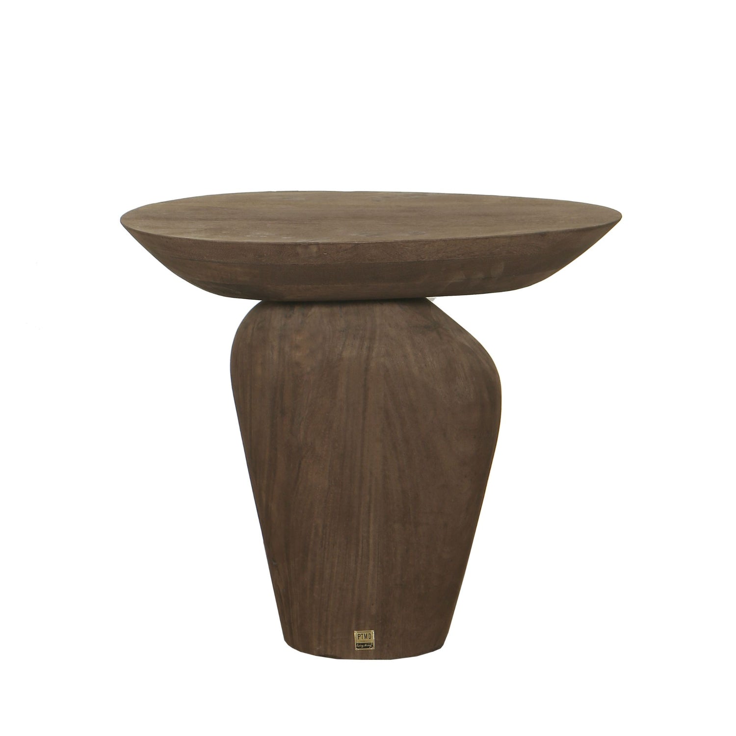 Harshad Brown Mango Wood Side Table Organic PTMD