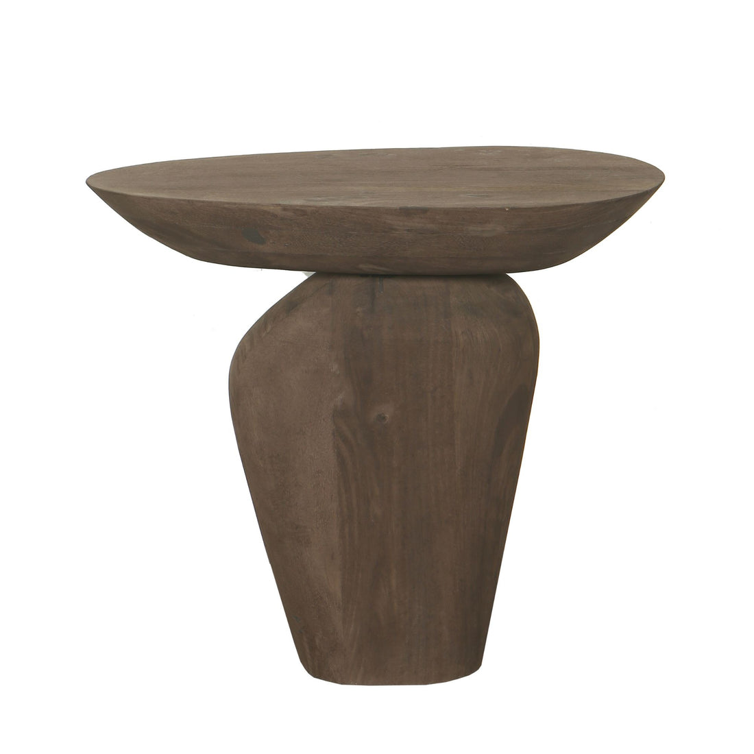 Harshad Brown Mango Wood Side Table Organic PTMD