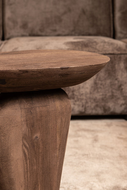 Harshad Brown Mango Wood Side Table Organic PTMD