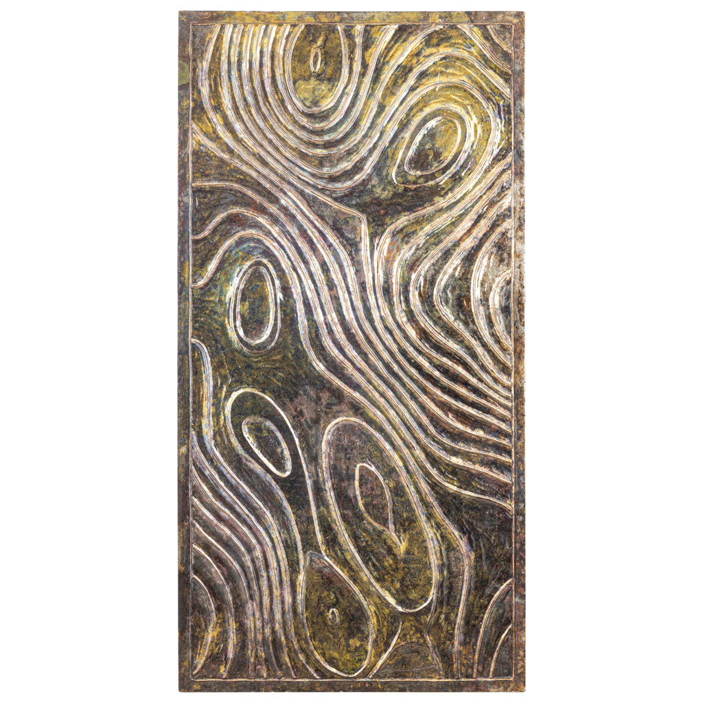 Connolly Oil Green Wood Rect Wall Panel L PTMD