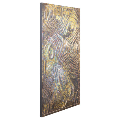 Connolly Oil Green Wood Rect Wall Panel L PTMD