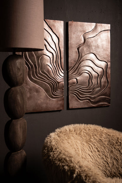 Erike Bronze Casted Alu Wall Panel Wave In 2 Parts PTMD