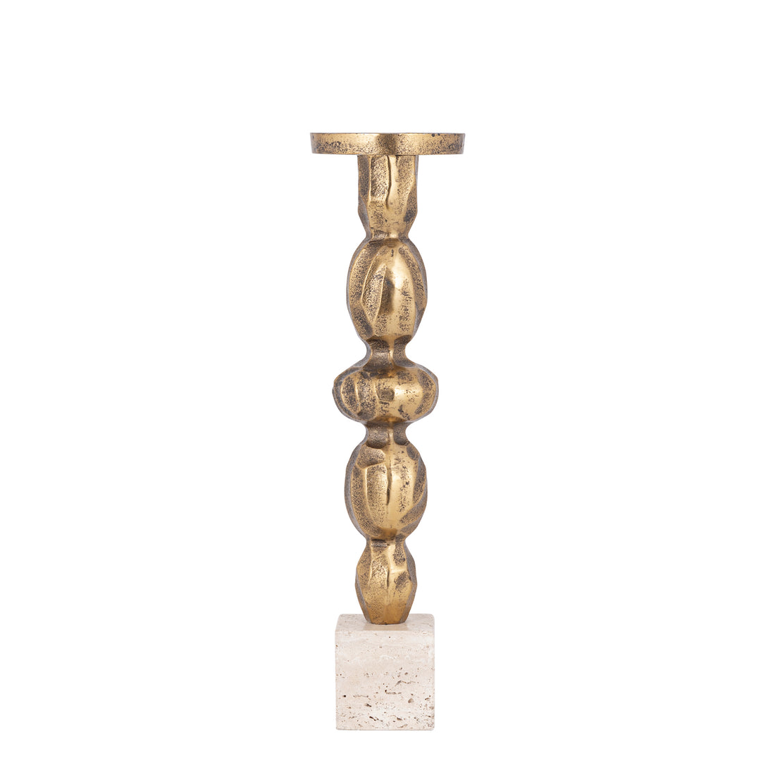Malines Gold Casted Alu Candleholder On Base L PTMD
