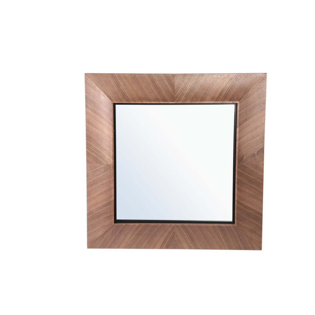 Gezzy Natural Wooden Mirror Curl Frame Square 110x7x110cm PTMD