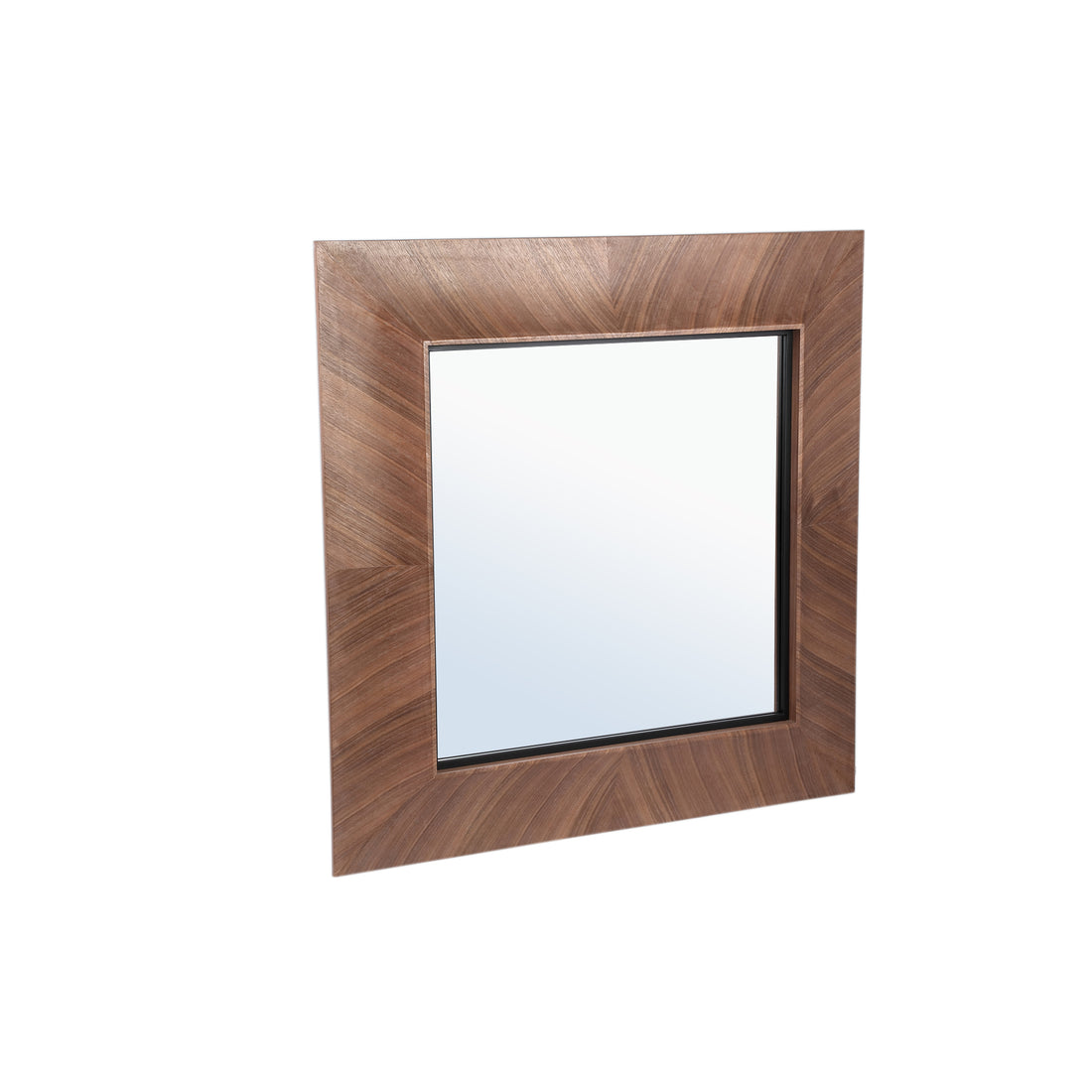Gezzy Natural Wooden Mirror Curl Frame Square 110x7x110cm PTMD