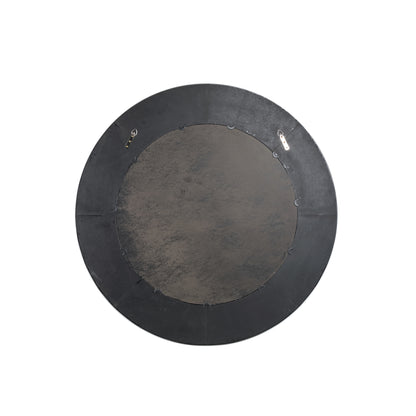 Gezzy Natural Wooden Mirror Thick Frame Round 110.5x5.5x110.5cm PTMD