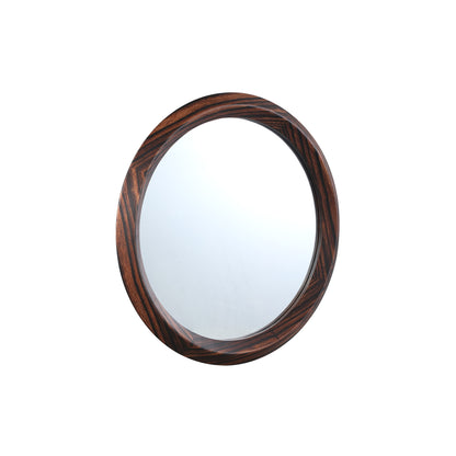 Nibbi Brown Wooden Mirror Twist Round Frame 65x5x65cm PTMD