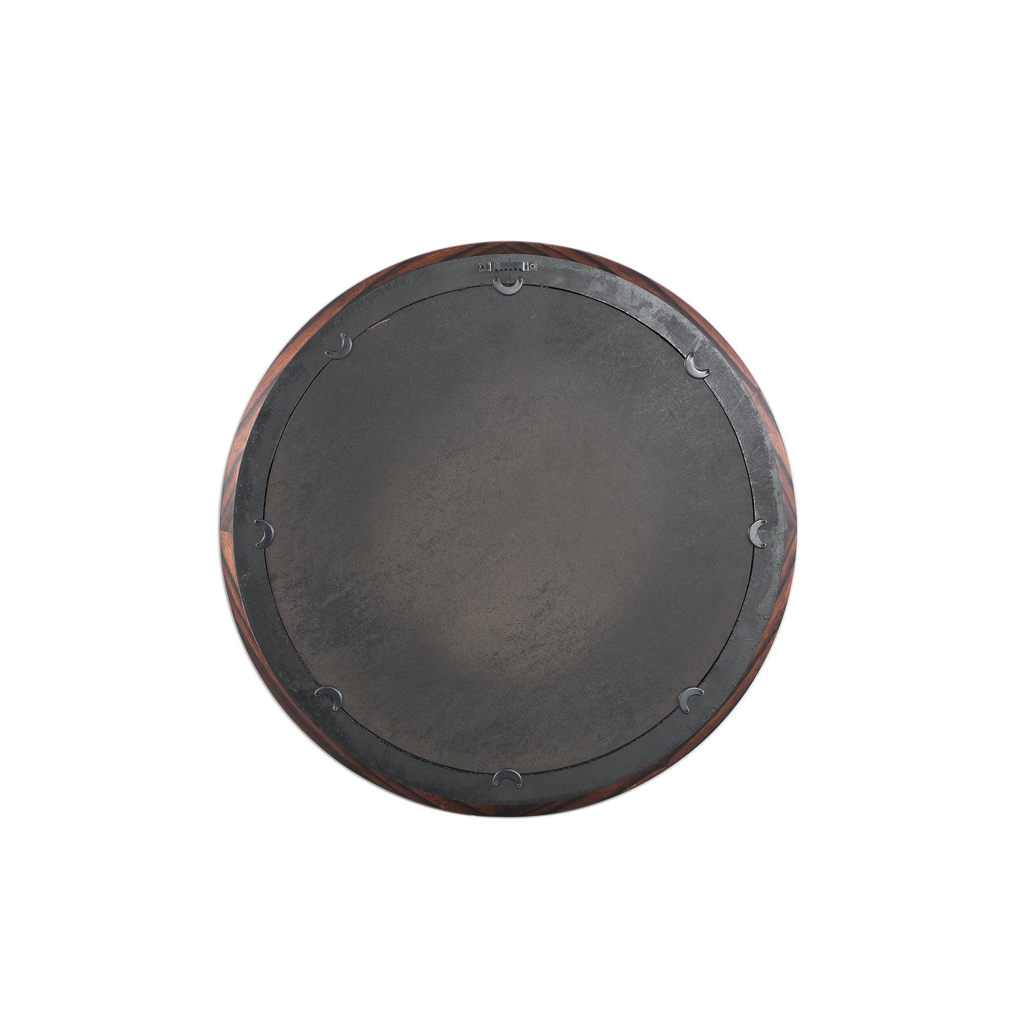 Nibbi Brown Wooden Mirror Twist Round Frame 65x5x65cm PTMD
