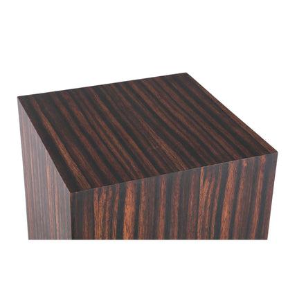 Tiess Brown Wooden Veneer Pedestal Set Of 2 PTMD