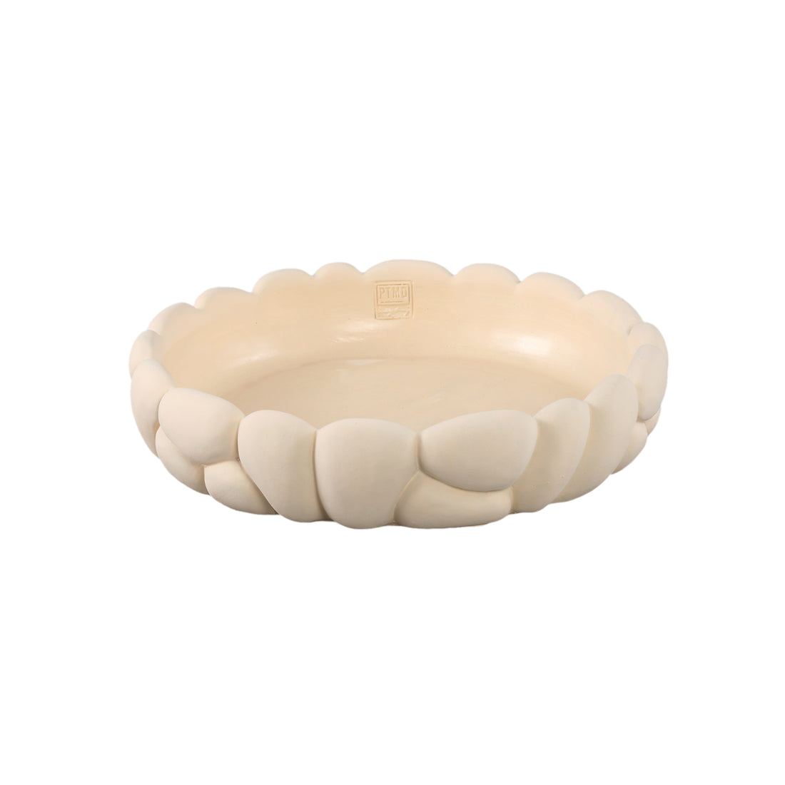 Mikay White Cement Round Smooth Rock Bowl M PTMD