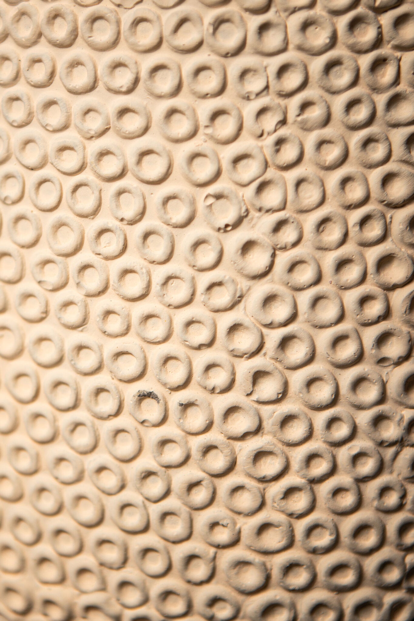Laim Cream Cement Round Pot Dots Pattern On BaseXL Dia30xH30cm PTMD